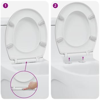 Schnellverschluss-Toilettensitz mit sanftem Schließen Duroplast Weiß