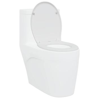 Schnellverschluss-Toilettensitz mit sanftem Schließen Duroplast Weiß