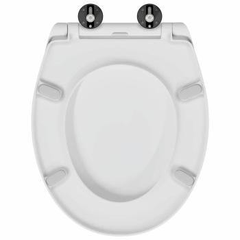 Schnellverschluss-Toilettensitz mit sanftem Schließen Duroplast Weiß