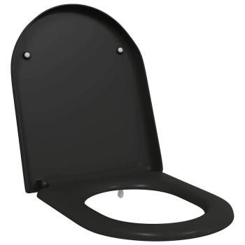 Toilettensitz mit Schnellverschluss und sanftem Schließmechanismus Duroplast Schwarz