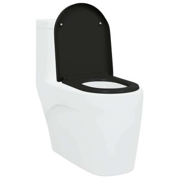 Toilettensitz mit Schnellverschluss und sanftem Schließmechanismus Duroplast Schwarz
