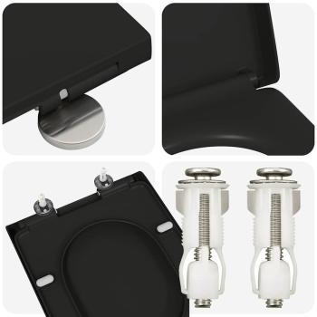 Toilettensitz mit Schnellverschluss und sanftem Schließmechanismus Duroplast Schwarz