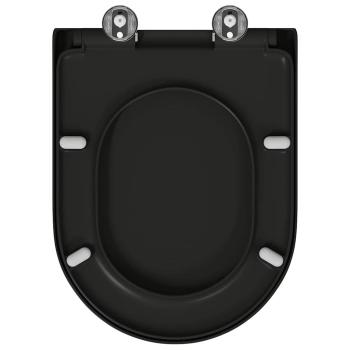 Toilettensitz mit Schnellverschluss und sanftem Schließmechanismus Duroplast Schwarz