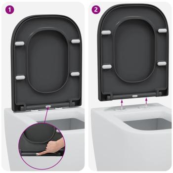 Toilettensitz mit Schnellverschluss und sanftem Schließen Duroplast Anthrazit
