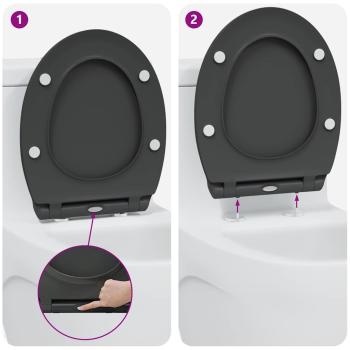 Quick Release Toilettensitz mit sanftem Schließen Duroplast Anthrazit