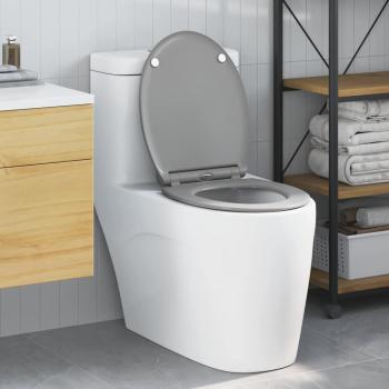 ARDEBO.de - Schnellverschluss Toilettensitz mit sanfter Schließöffnung Duroplast Grau