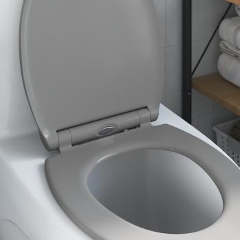 Schnellverschluss Toilettensitz mit sanfter Schließöffnung Duroplast Grau