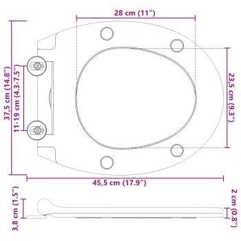 Toilettensitz Schwarz 45,5 x 37,5 x 3,8 cm Duroplast