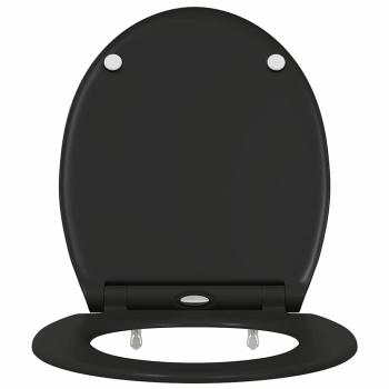 Toilettensitz mit Schnellverschluss und sanftem Schließen aus Duroplast Schwarz