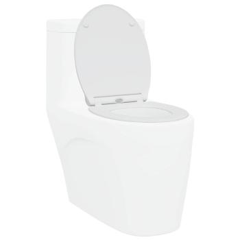 Toilettensitz mit Schnellverschluss und sanftem Schließen aus Duroplast Weiß