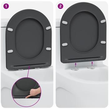 Toilettensitz Anthrazit 47 x 36 x 3,4 cm Duroplast