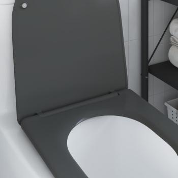 Klo mit Schnellverschluss und sanftem Schließmechanismus aus Duroplast in Anthrazit