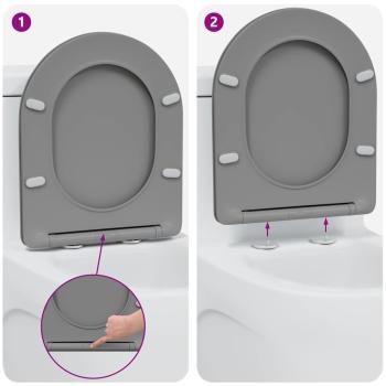 Toilettensitz Grau 47 x 36 x 3,4 cm Duroplast