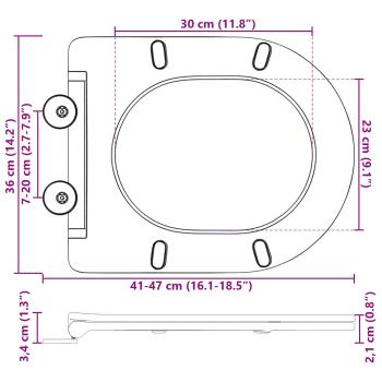 Toilettensitz Grau 47 x 36 x 3,4 cm Duroplast