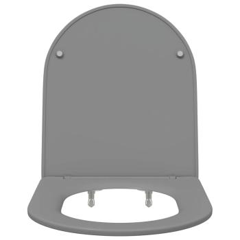 Toilettensitz mit Schnellverschluss und sanftem Schließen aus Duroplast in Grau