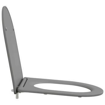 Toilettensitz mit Schnellverschluss und sanftem Schließen aus Duroplast in Grau