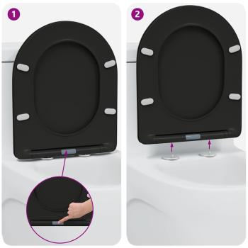Toilettensitz Schwarz 47 x 36 x 3,4 cm Duroplast