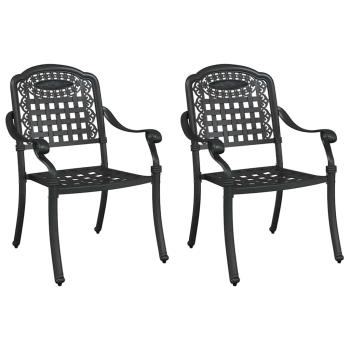 Gartenstuhl Set 2 Stück Schwarz Gusseisen