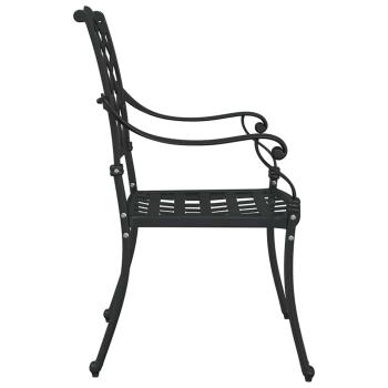 ARDEBO.de - Gartenstühle 2 Stück Schwarz Gussaluminium