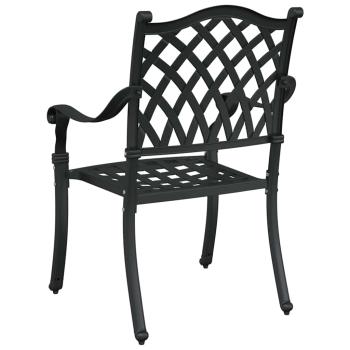 Gartenstühle 2 Stück Schwarz Gussaluminium