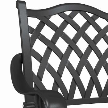 Gartenstühle 2 Stück Schwarz Gussaluminium