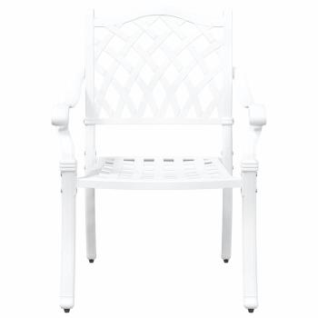 Gartenstühle 2er Set Weiß Guss Aluminium