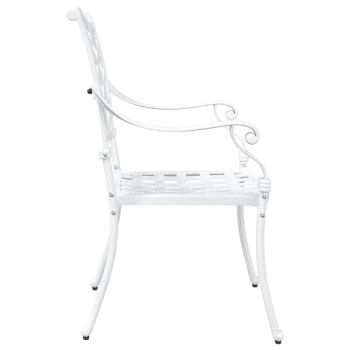 Gartenstühle 2er Set Weiß Guss Aluminium
