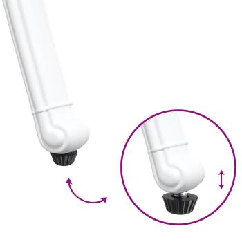 Gartenstühle 2er Set Weiß Guss Aluminium