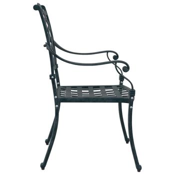 Gartenstühle 2er Set Grün Gussaluminium