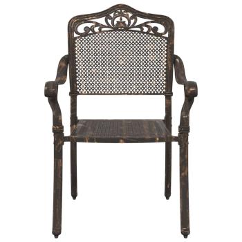 Gartenstühle 2 Stück Bronze Gussaluminium