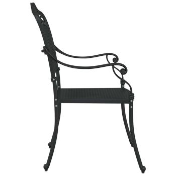 Gartenstühle 2er Set Schwarz Gusseisen
