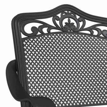 Gartenstühle 2er Set Schwarz Gusseisen