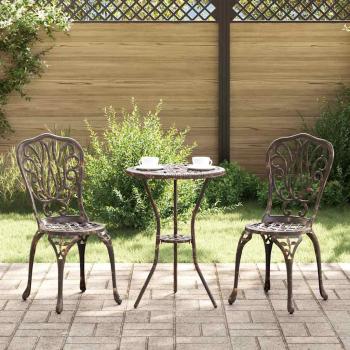 ARDEBO.de - 3-teiliges Garten Bistro Set aus bronziertem Gusseisen