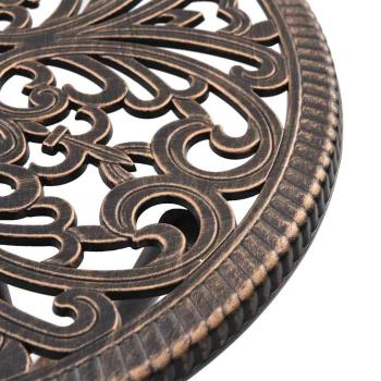 3-teiliges Garten Bistro Set aus bronziertem Gusseisen