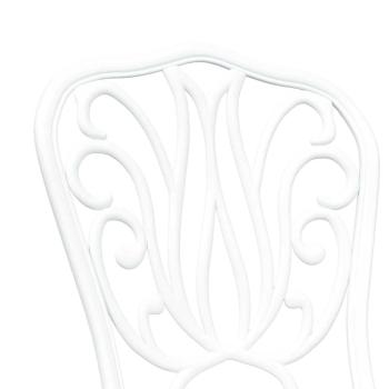 3-teiliges Bistro-Set für den Garten aus weißem Gussaluminium