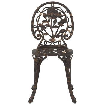 3-teiliges Garten Bistro Set Bronze Gusseisen