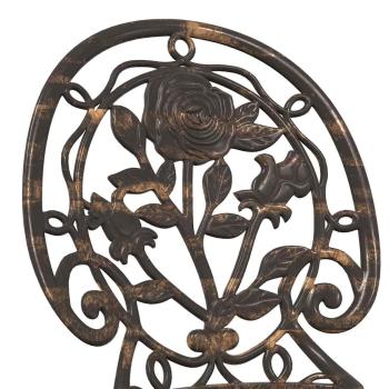 3-teiliges Garten Bistro Set Bronze Gusseisen