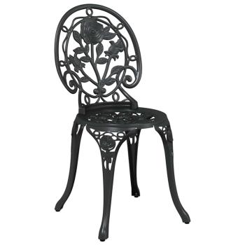 3-teiliges Garten Bistro Set Schwarz Gusseisen