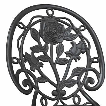 3-teiliges Garten Bistro Set Schwarz Gusseisen