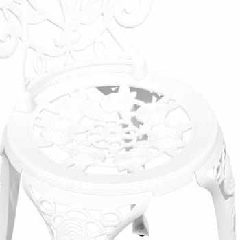 3-teiliges Garten Bistro Set Weiß Gusseisen