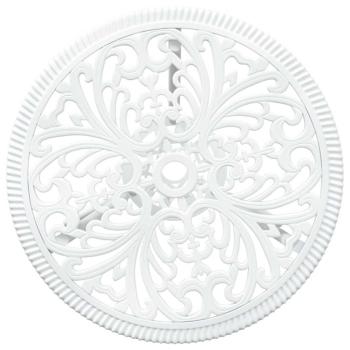 3-teiliges Garten Bistro Set Weiß Gusseisen