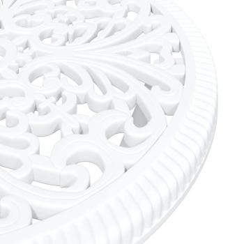 3-teiliges Garten Bistro Set Weiß Gusseisen