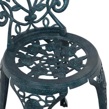 3-teiliges Garten Bistro Set Grün aus Gusseisen