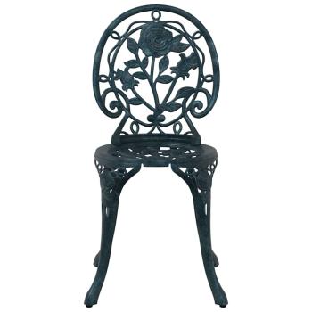 3-teiliges Garten Bistro Set Grün aus Gusseisen