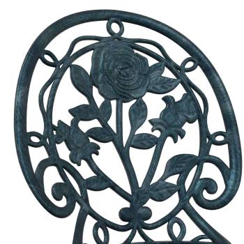 3-teiliges Garten Bistro Set Grün aus Gusseisen