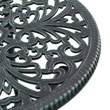 3-teiliges Garten Bistro Set Grün aus Gusseisen