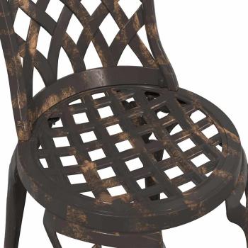 3-teiliges Garten Bistro Set Bronze Gusseisen