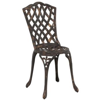 3-teiliges Garten Bistro Set Bronze Gusseisen