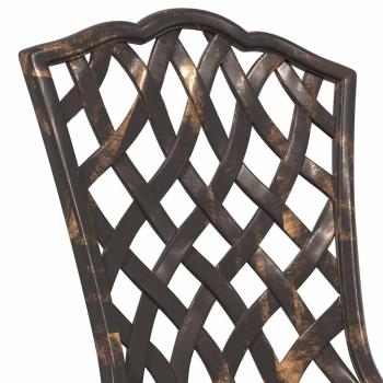 3-teiliges Garten Bistro Set Bronze Gusseisen