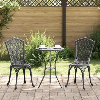 ARDEBO.de - 3-teiliges Gartenset / Bistro Set aus schwarzem Gusseisen